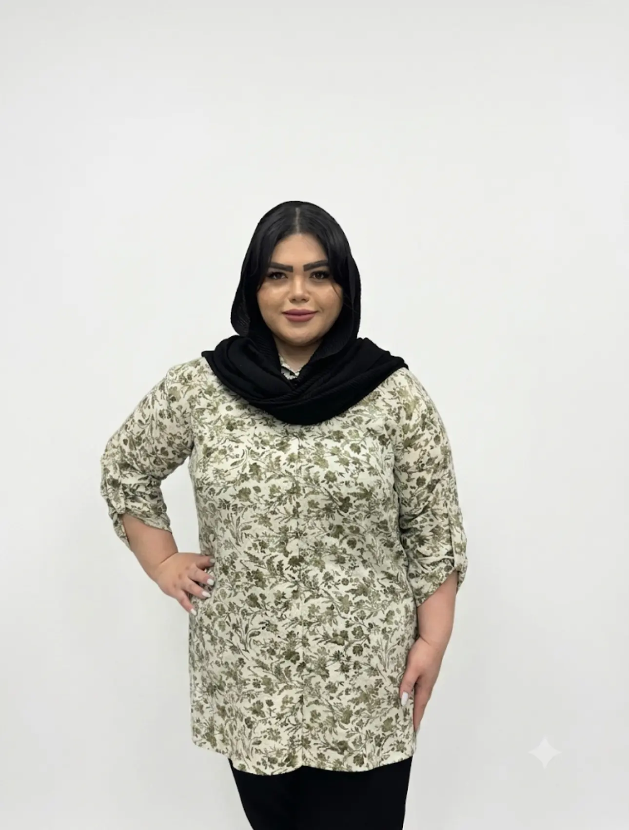 شومیز گلدار سایز بزرگ زنانه (تن خور آزاد و خنک)
